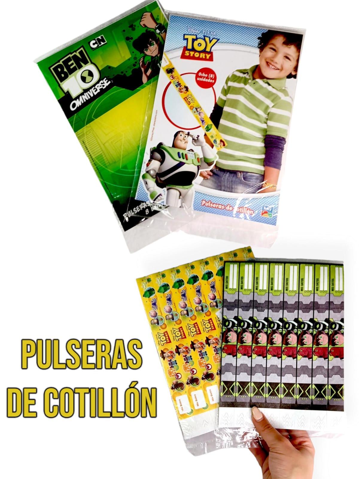 Pulseras de cotillon 8 unidades