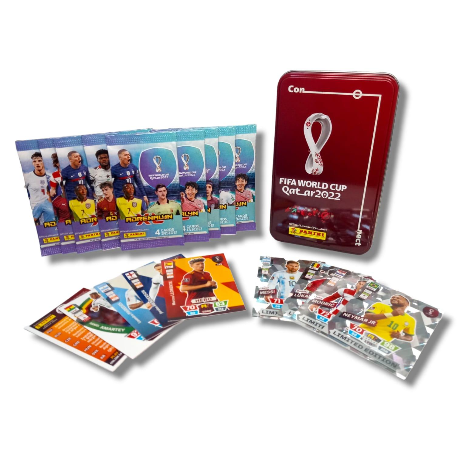 Lata coleccionable Adrenalyn XL Qatar 2022 original Panini