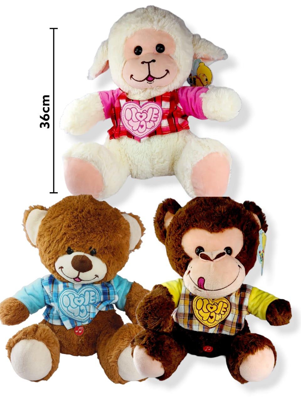 Animales C/ Remera y Sonido 36Cm