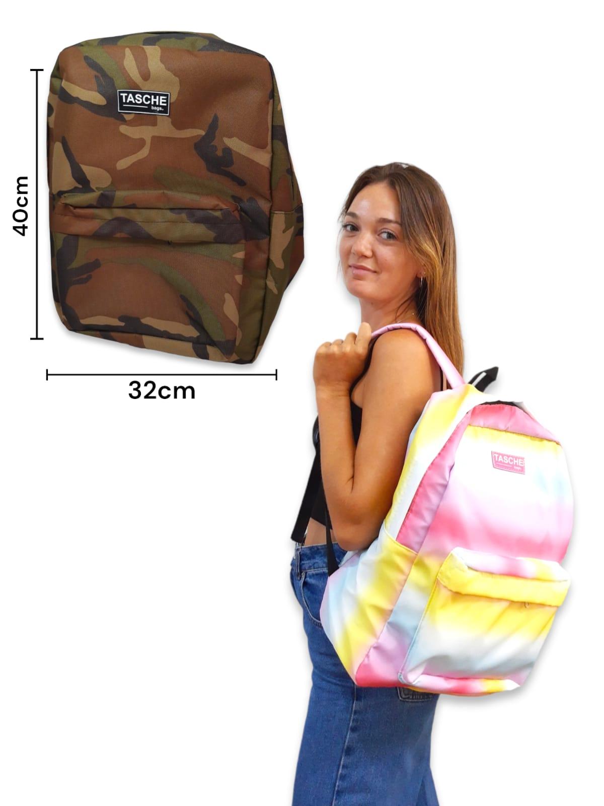 Mochila Colores Lona Impermeable 40cm Surtido