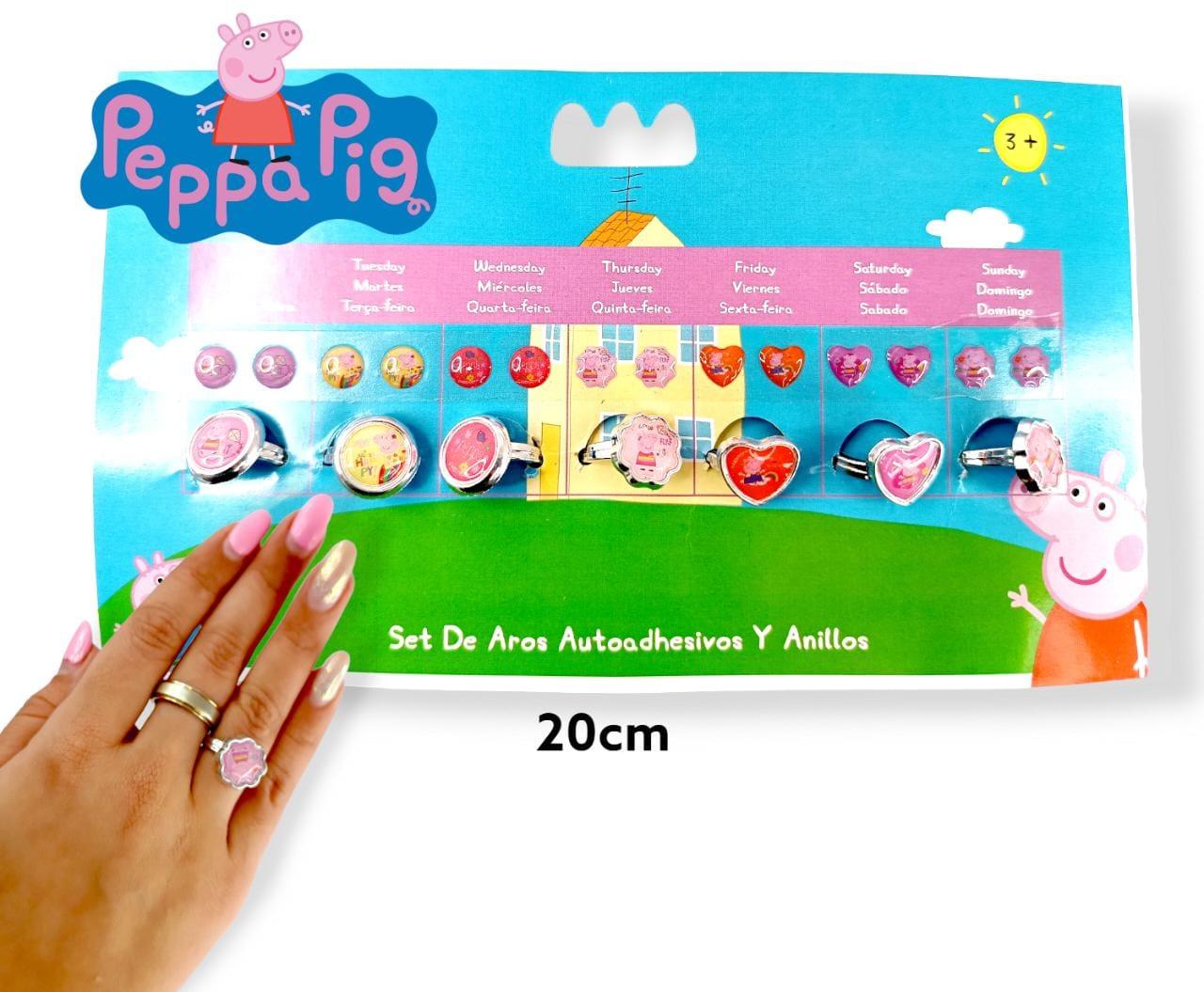 Set de 7 Anillos y Aros Autoadhesivos Peppa