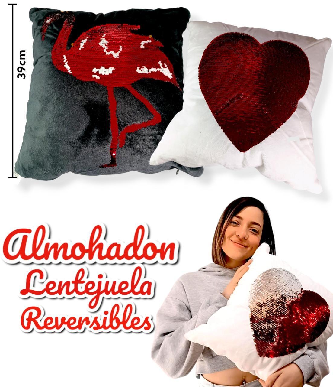 Almohadon Lentejuela Reversible Formas 39cm