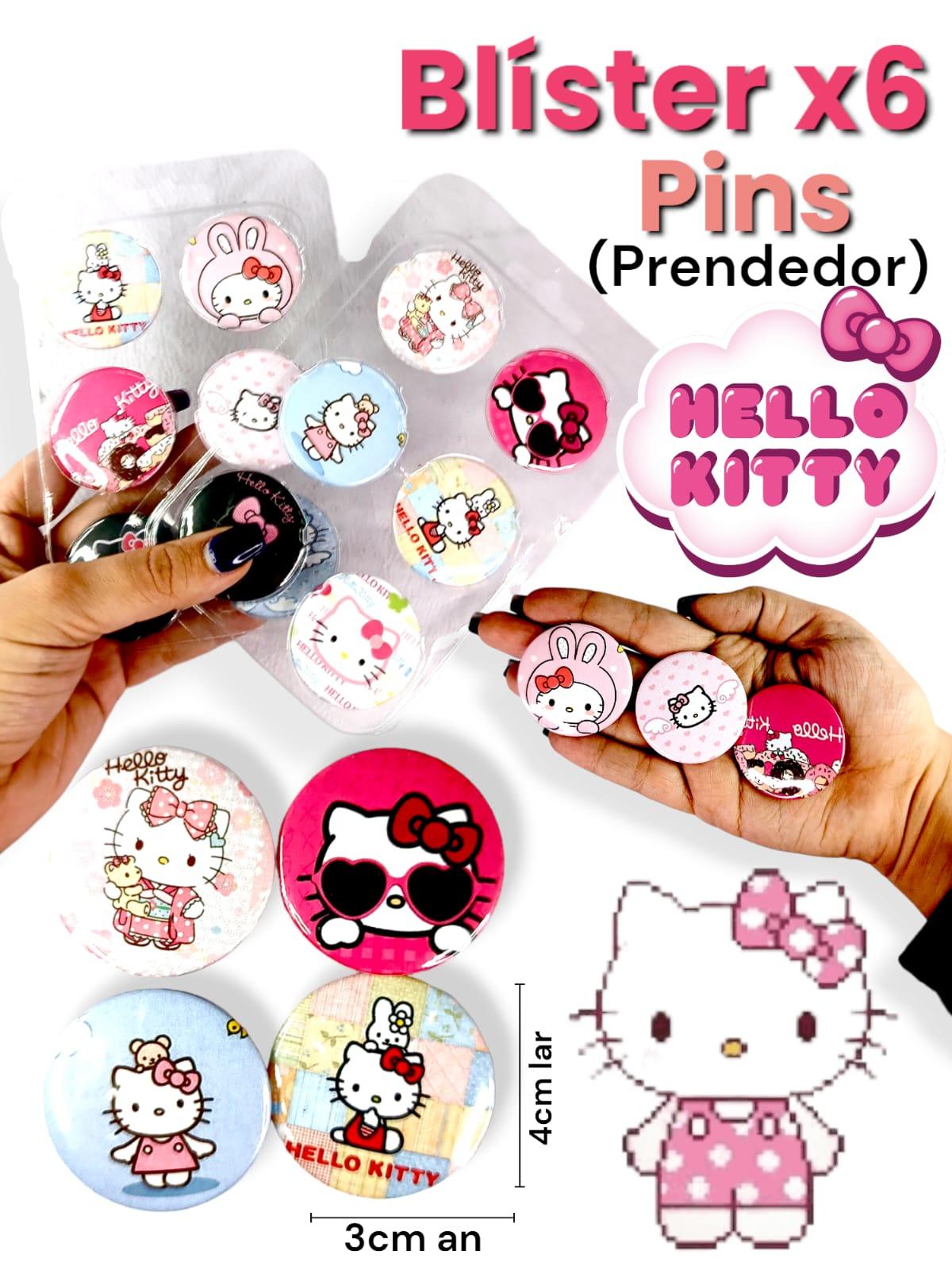 Blister de 6 PINS (Prendedor) HELLO KITTY