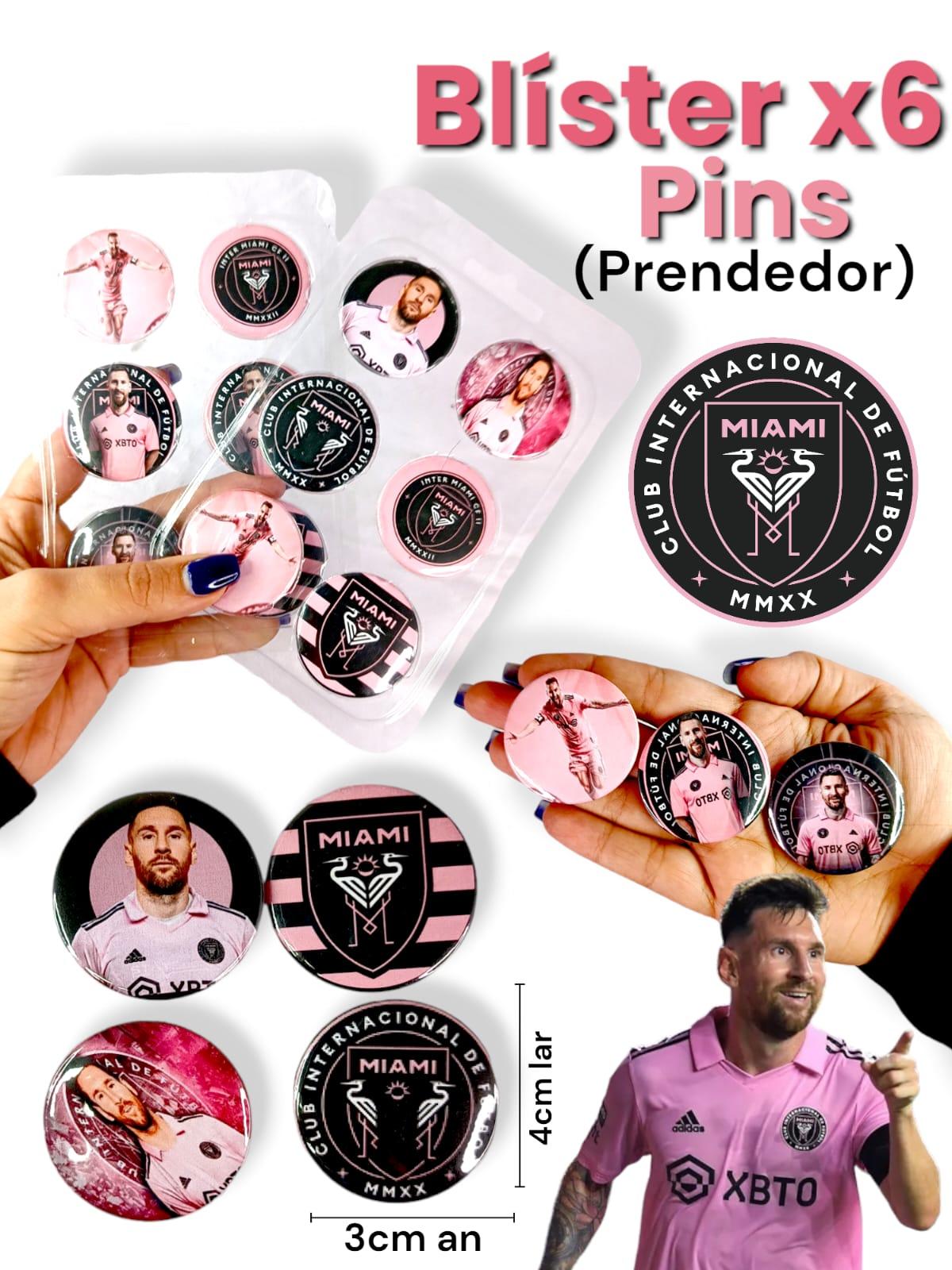 Blister de 6 PINS (Prendedor) MESSI INTER MIAMI