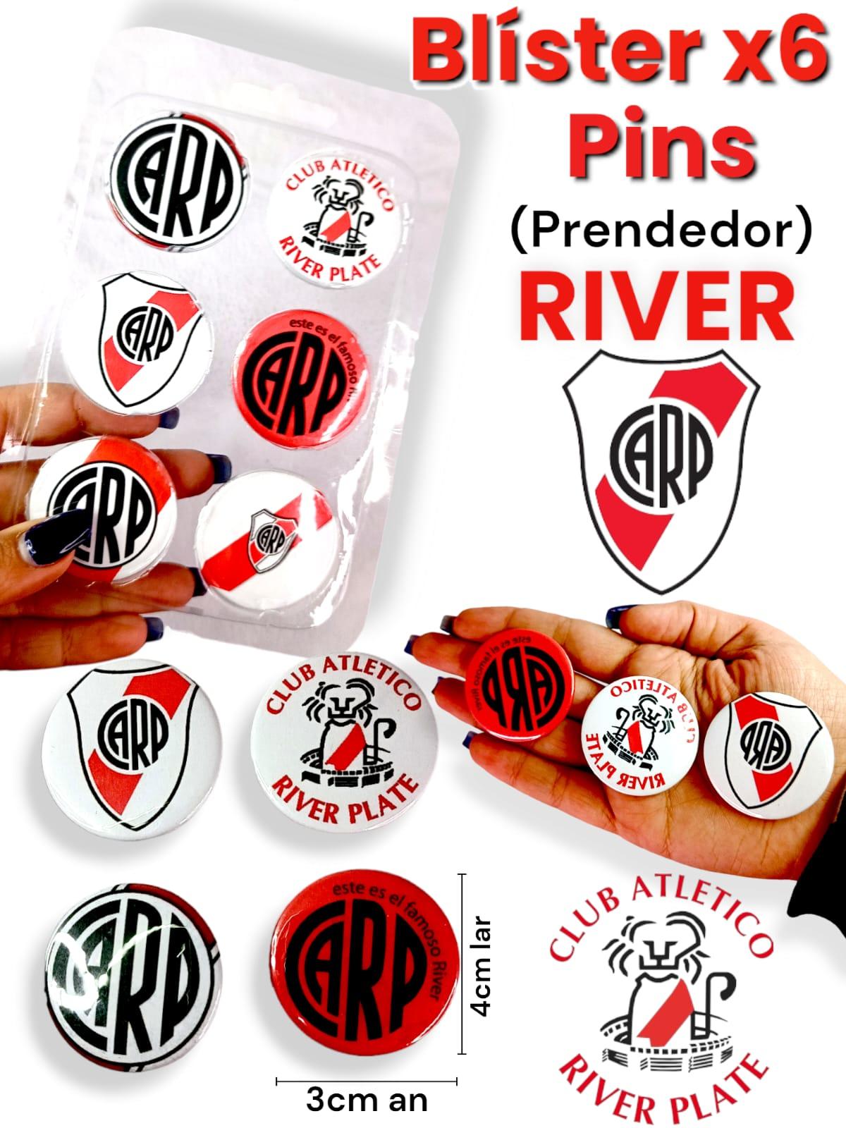 Blister de 6 PINS (Prendedor) RIVER