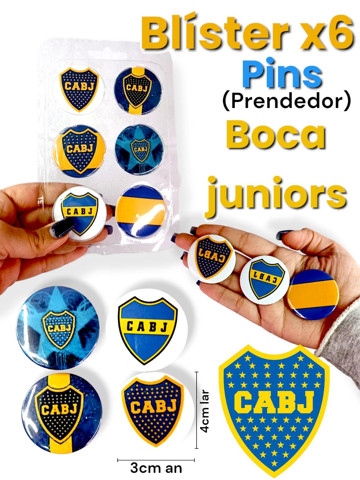Blister de 6 PINS (Prendedor) BOCA JUNIORS