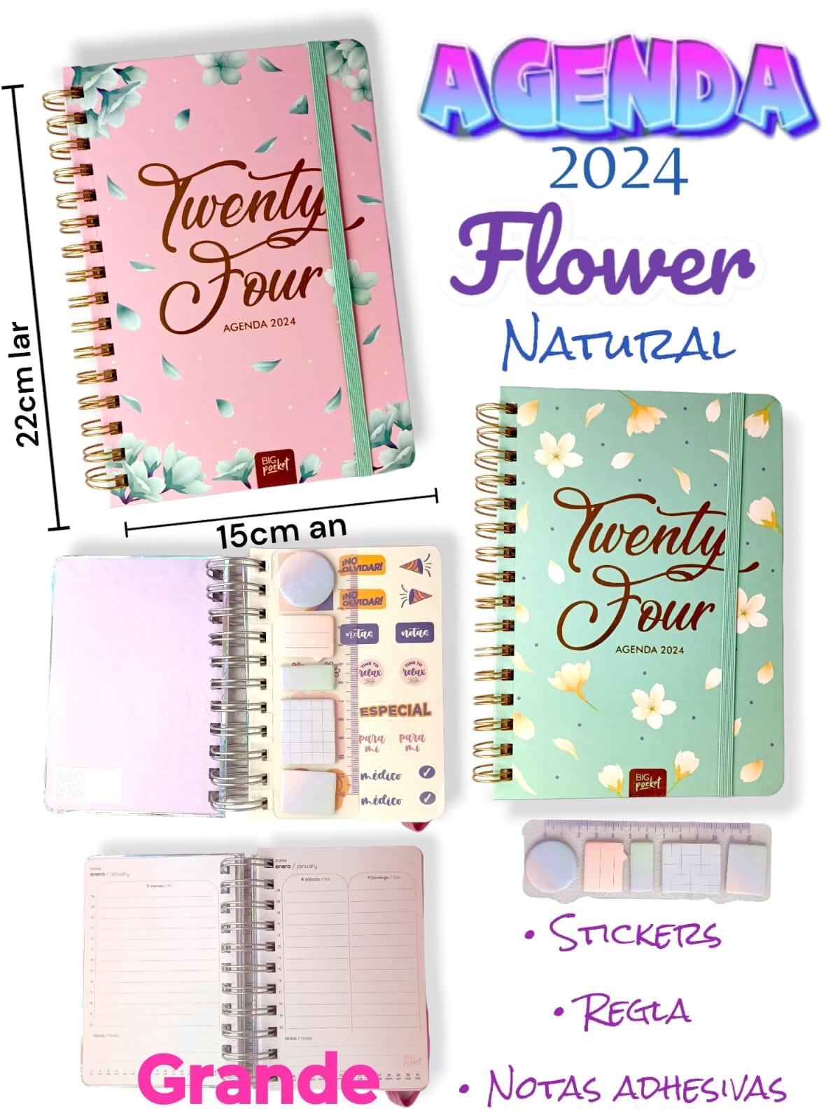 AGENDA 2024 FLOWER HOLOGRAFICA GRANDE