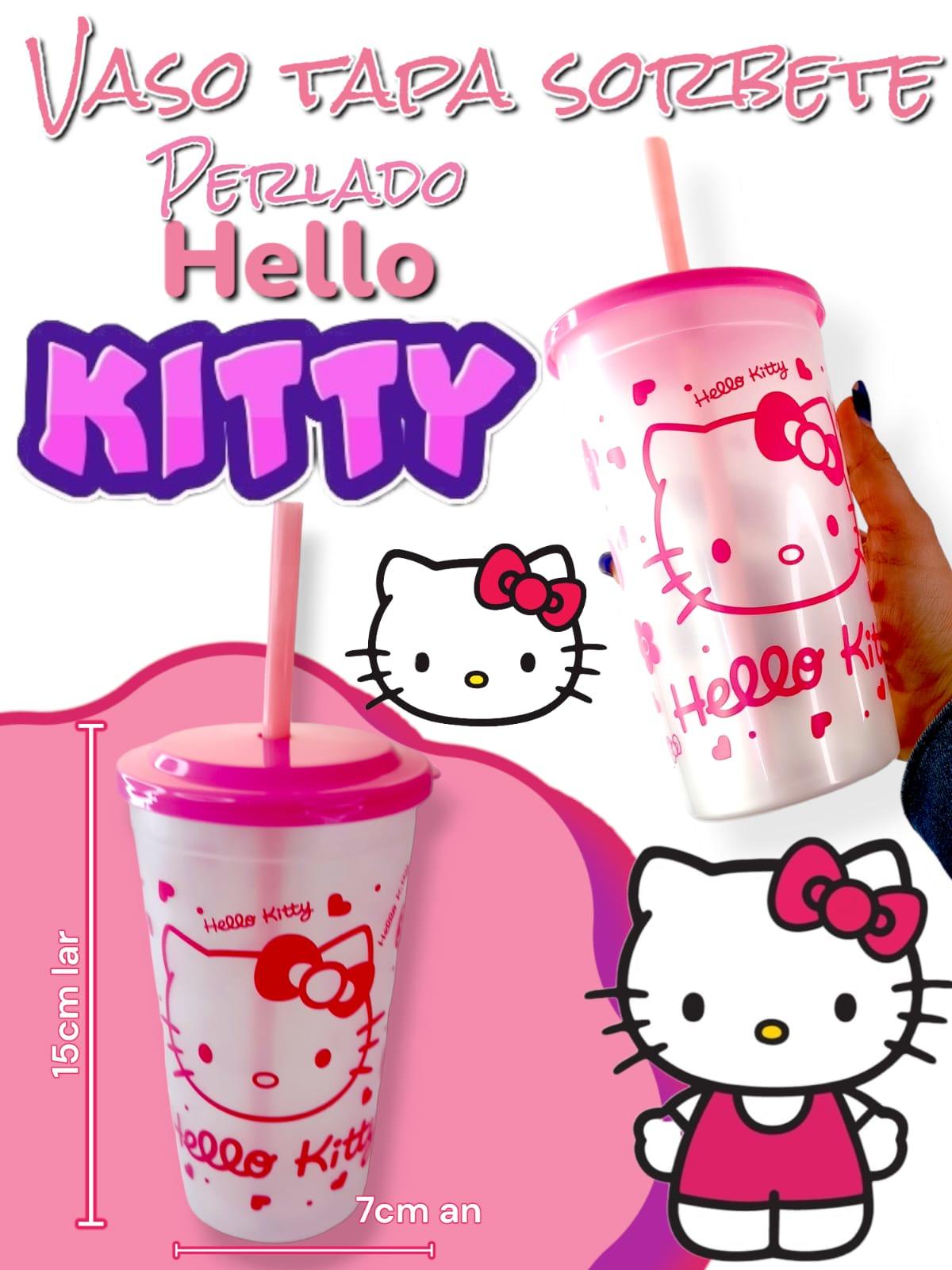 Vaso Tapa Sorbete Perlado HELLO KITTY