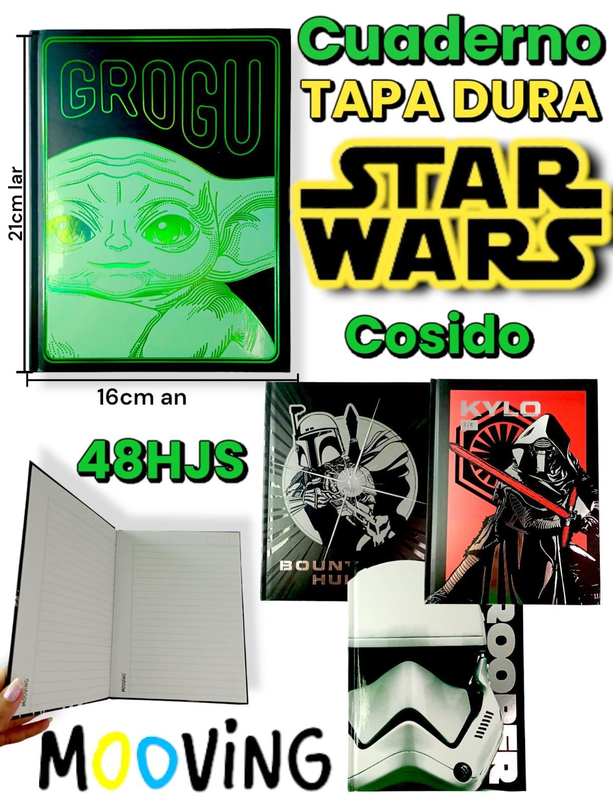 CUADERNO 16X21 T/D COSIDO 48 HJS. STAR WARS