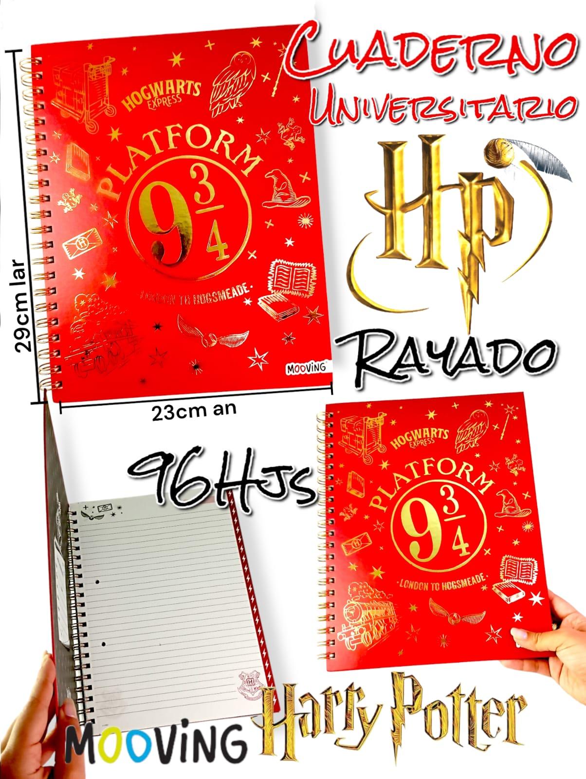 CUADERNO UNIVERSITARIO MOOVING A4 TAPA DURA 96 HJS. HARRY POTTER