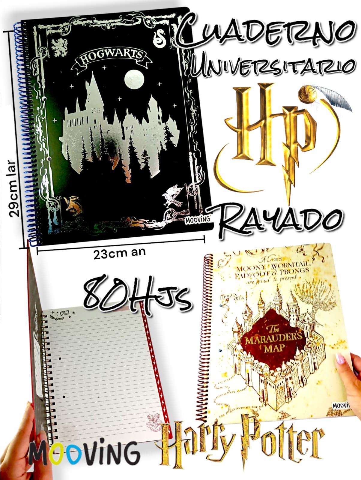 CUADERNO UNIVERSITARIO RAYADO HARRY POTTER