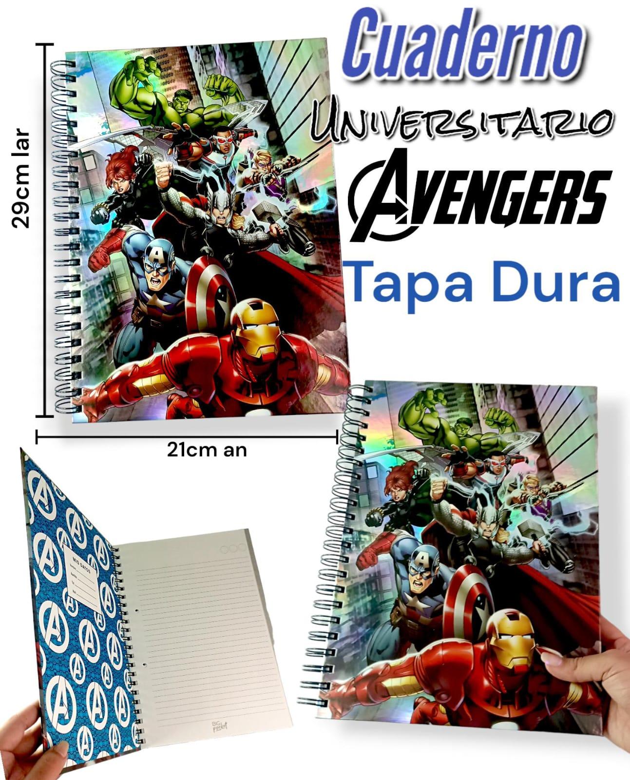 CUADERNO UNIVERSITARIO TAPA DURA AVENGERS