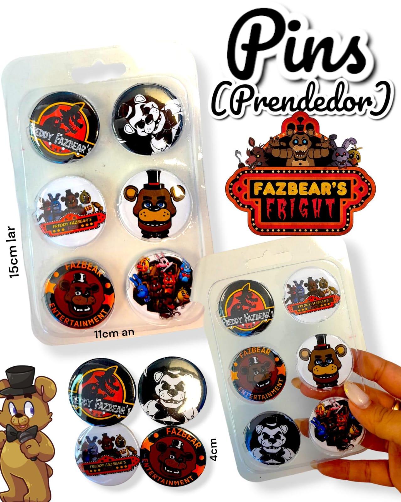 Blister de 6 PINS (Prendedor) five nights at freddy's