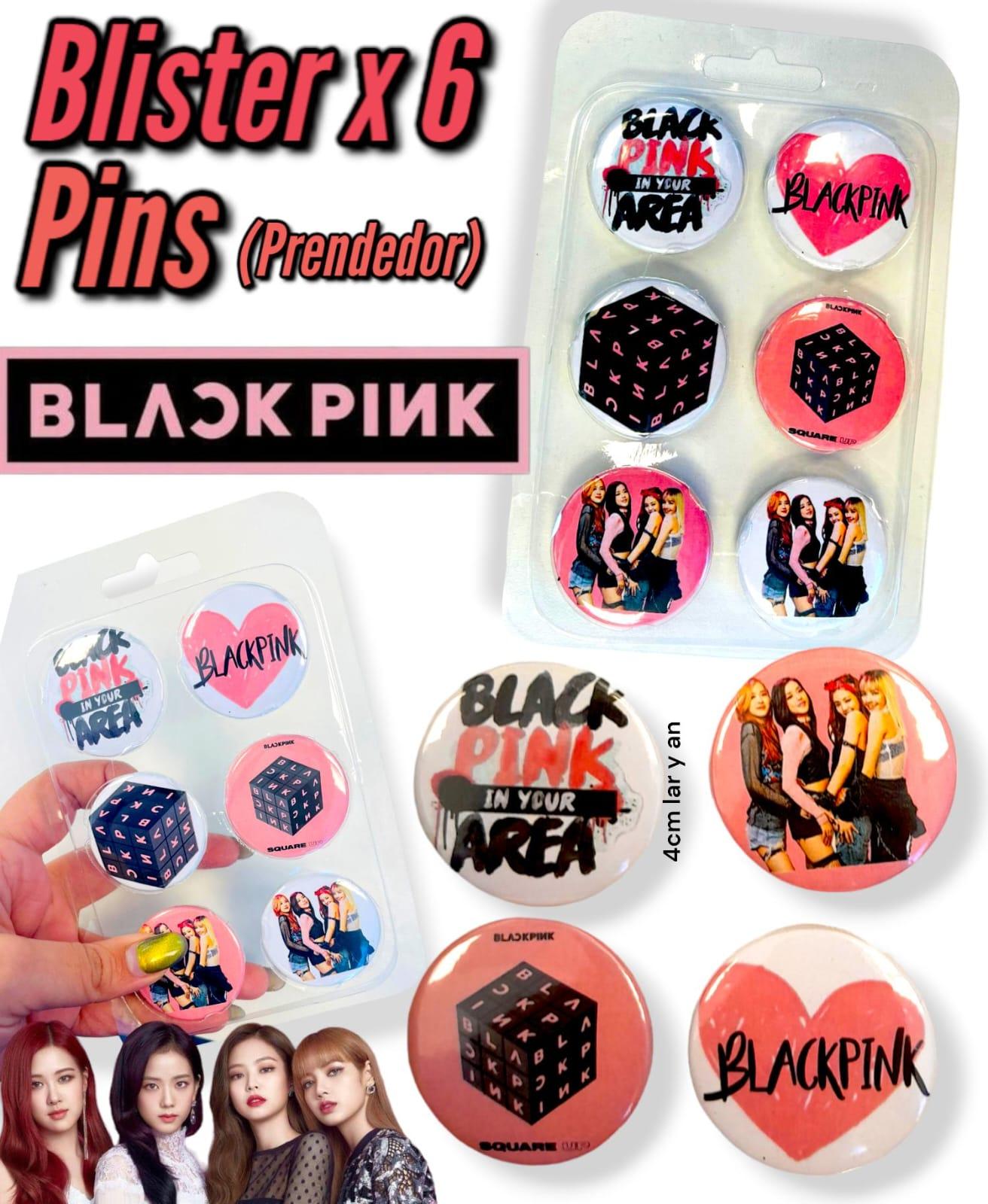 Blister de 6 PINS (Prendedor) BLACK PINK