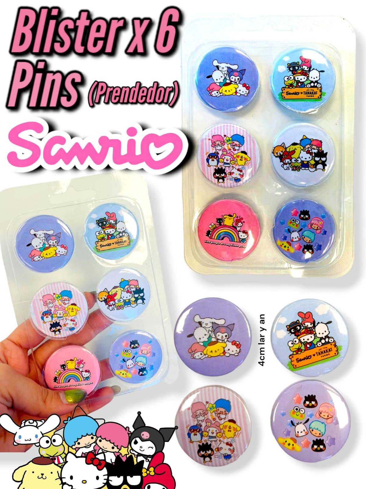 Blister x 6 PINS (Prendedor) SANRIO