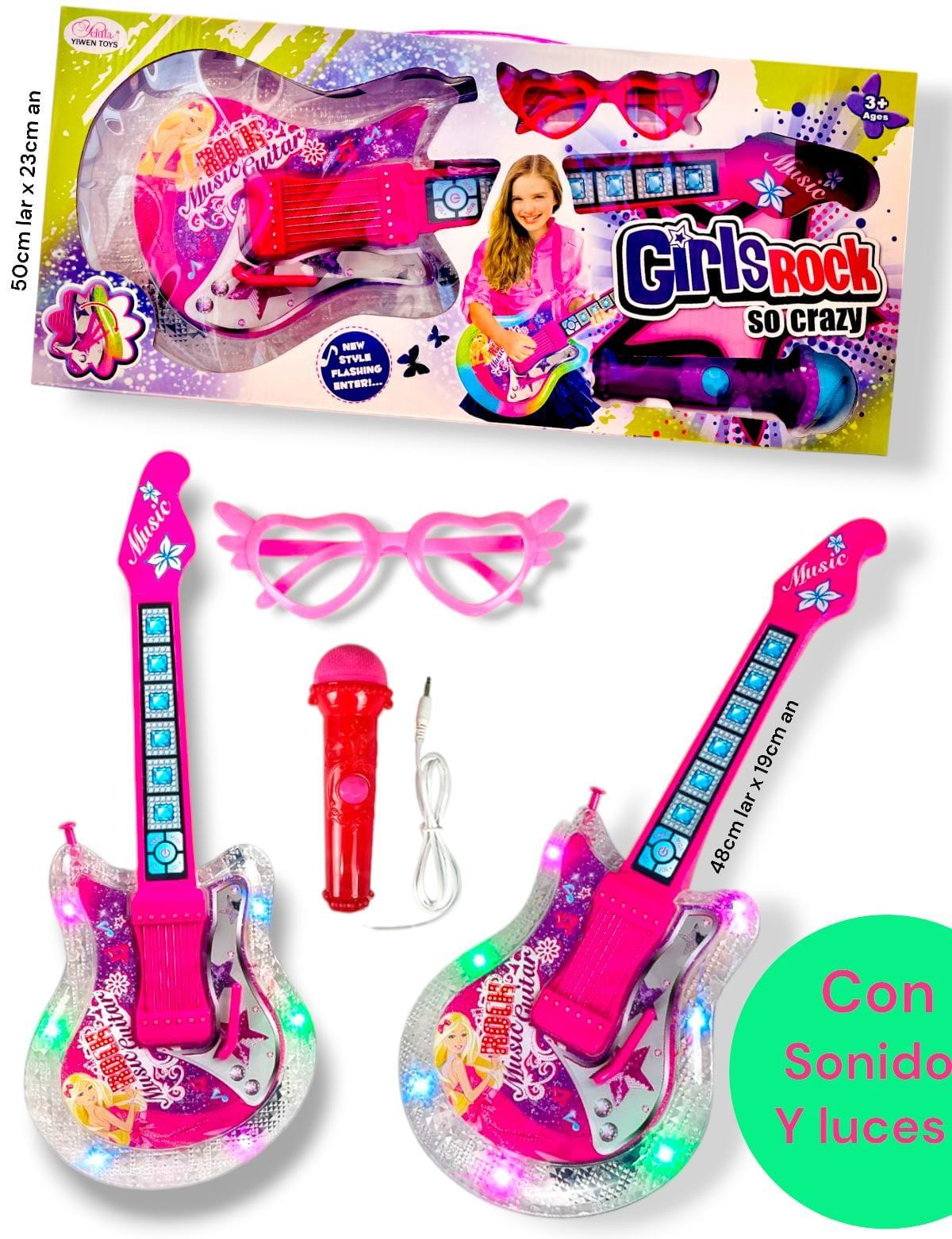 GUITARRA ELECTRICA TOYLAND C/MICROFONO BARBIE CON SONIDO Y LUCES