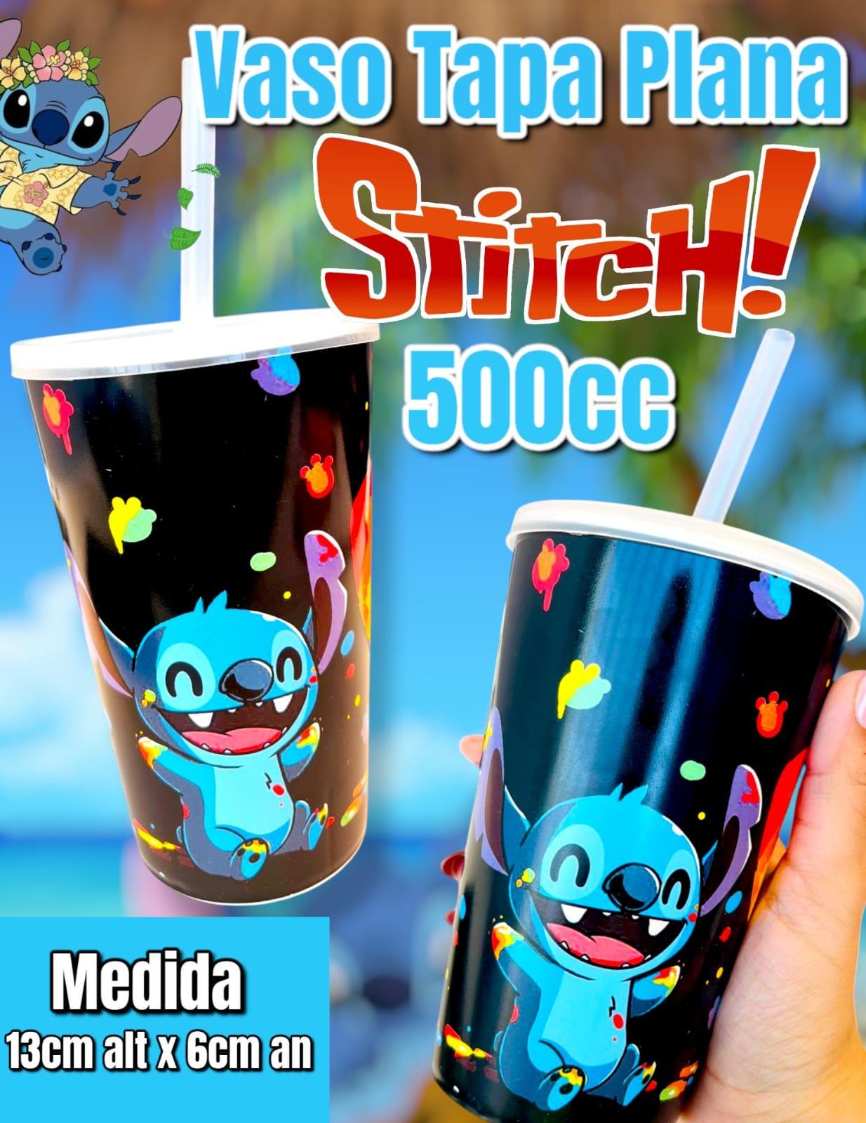 Vaso Tapa Plana con Sorbete STITCH 500cc