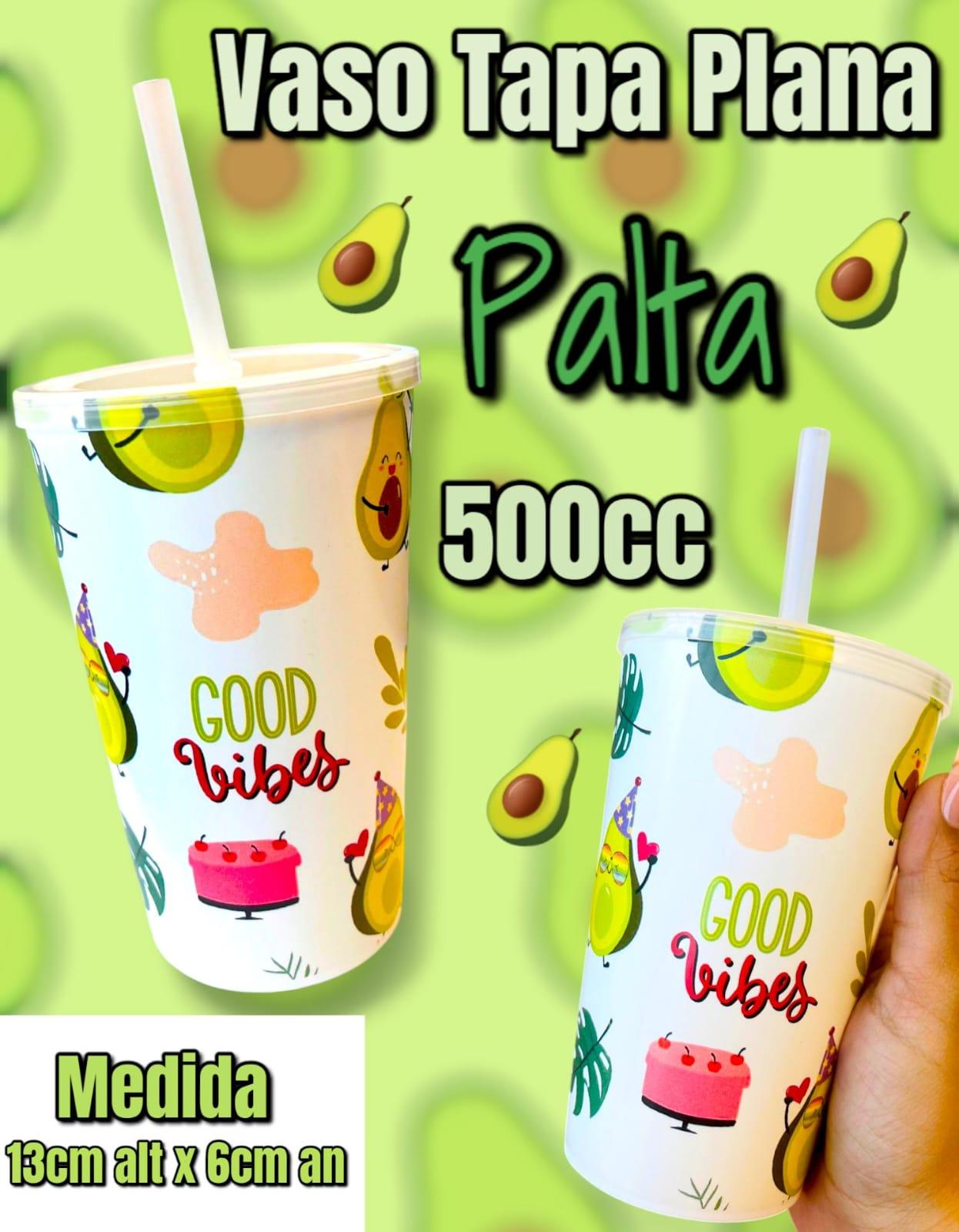 Vaso Tapa Plana con Sorbete PALTA KAWAII 500cc