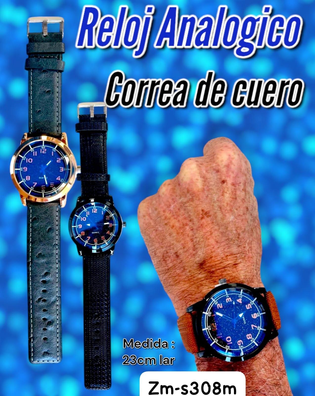 Reloj Analogico Correa de Cuero Elegante Hombre