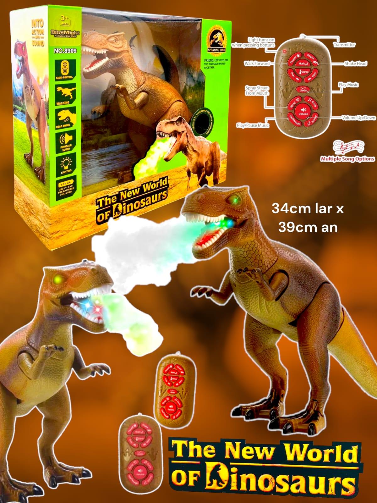 Dinosaurs Dino Might Figura Luz Sonido con Movimiento Vapor Radio Control T-Rex