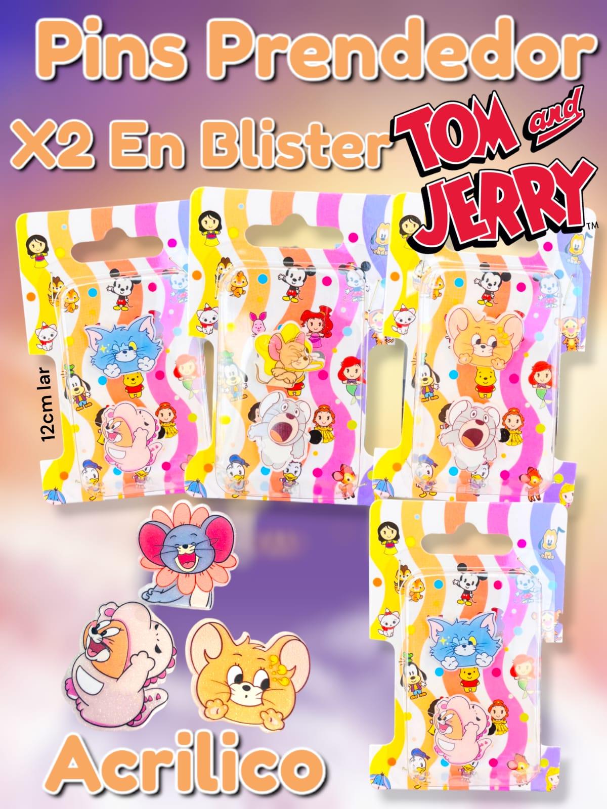 Pins Prendedor Acrilico Tom y Jerry x2 En Blister