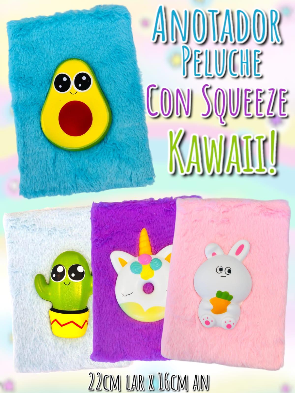 Anotador Peluche Con Squeeze Kawaii