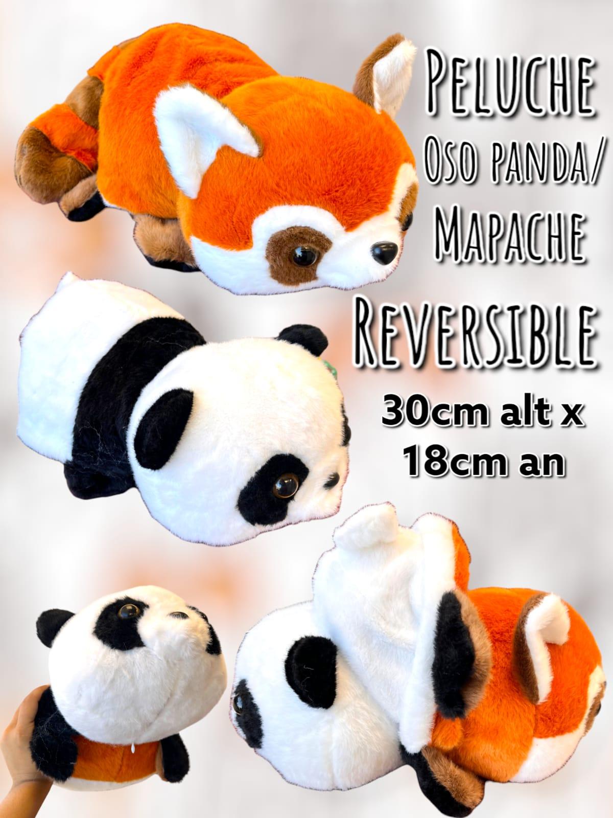 Peluche Reversible Oso Panda/Mapache 30cm 