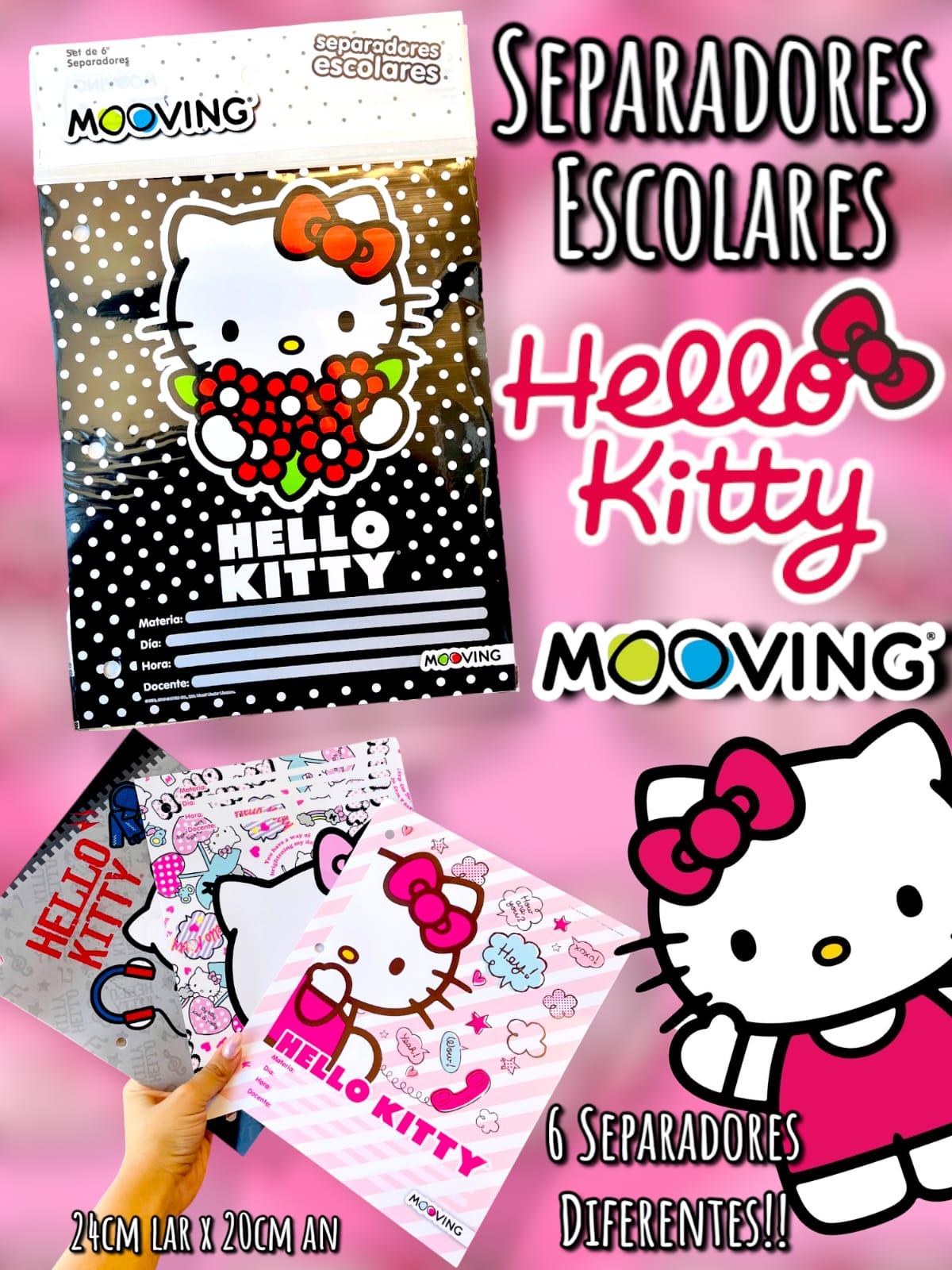 Set x 6 Separadores Escolares Hello Kitty Mooving 