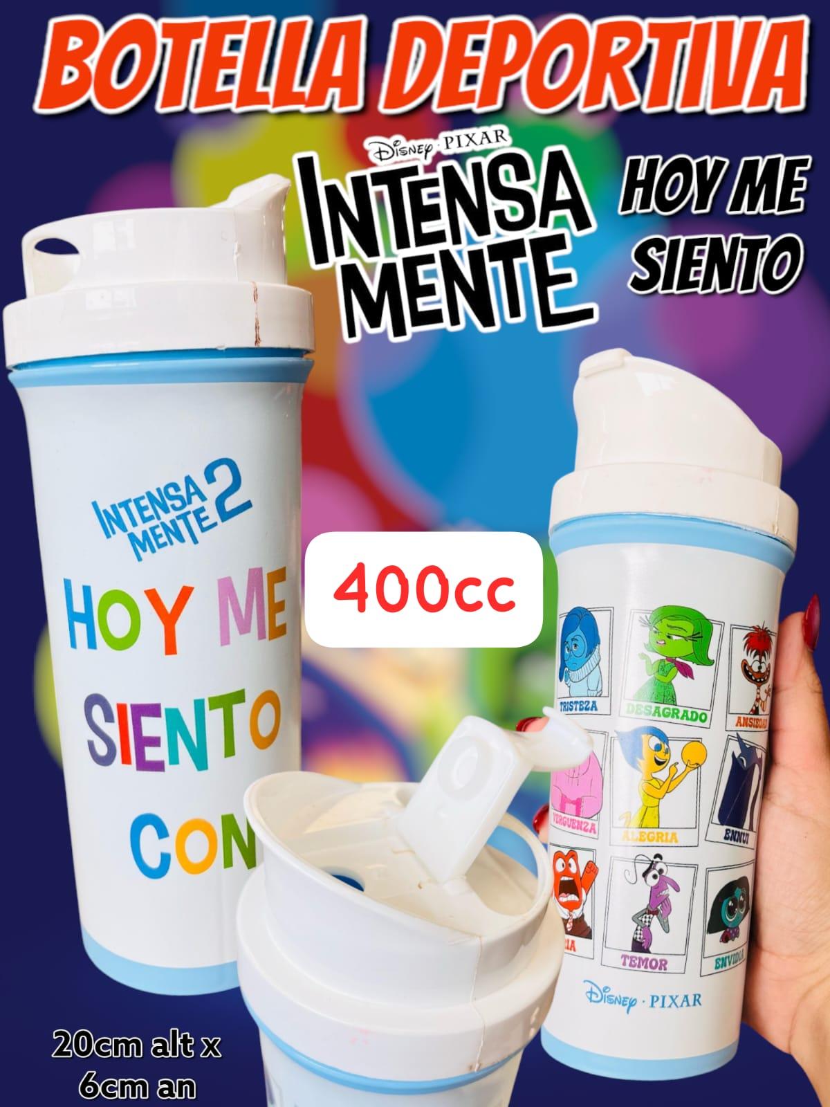 Botella Tapa Deportiva Intensamente Hoy Me Siento 400cc