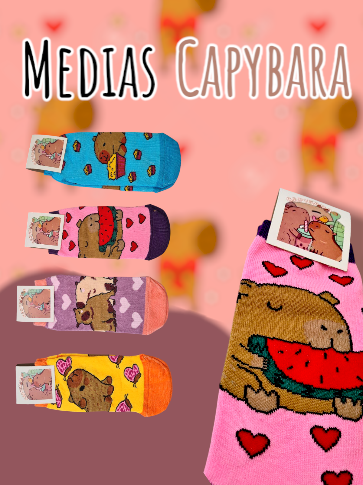 Set de 12 Pares de Medias Capybara