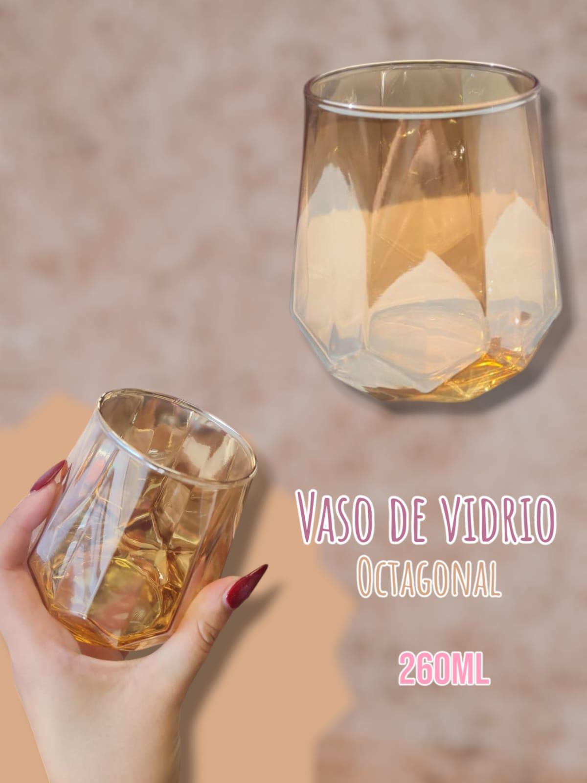 Vaso de vidrio Octagonal Cobre 330ml