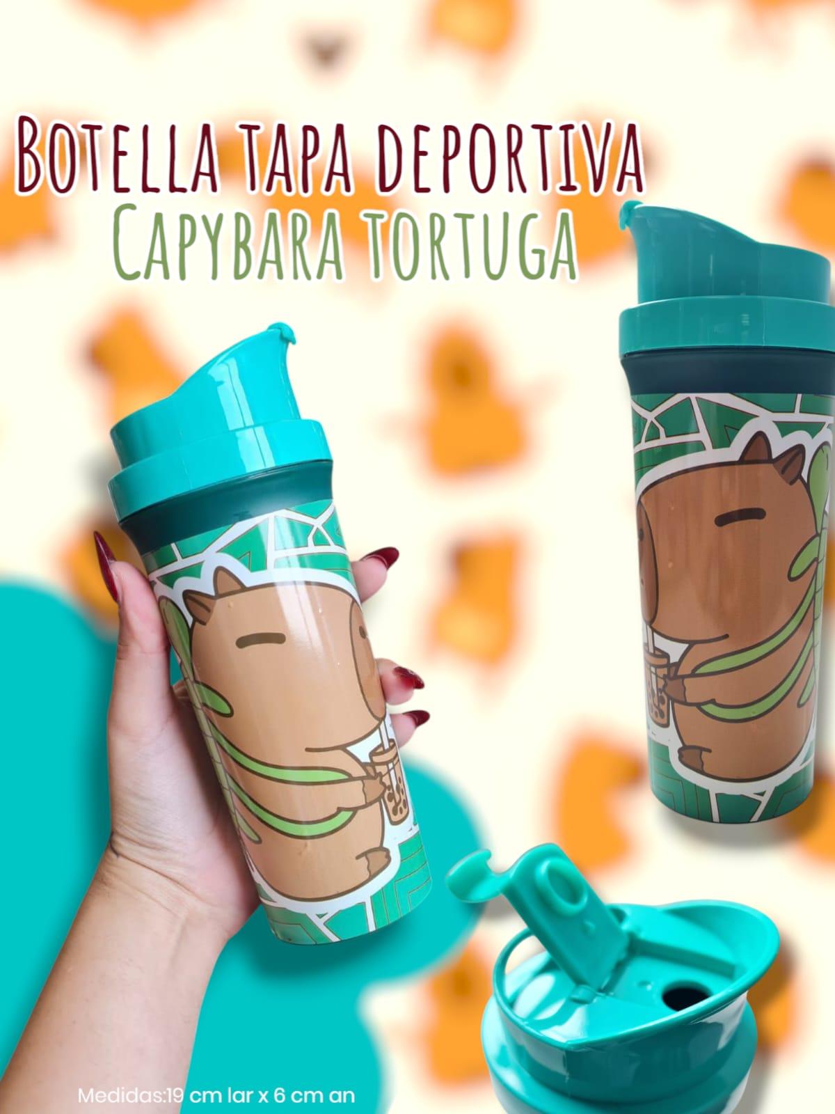 Botella Tapa Deportiva Capybara Tortuga 400cc