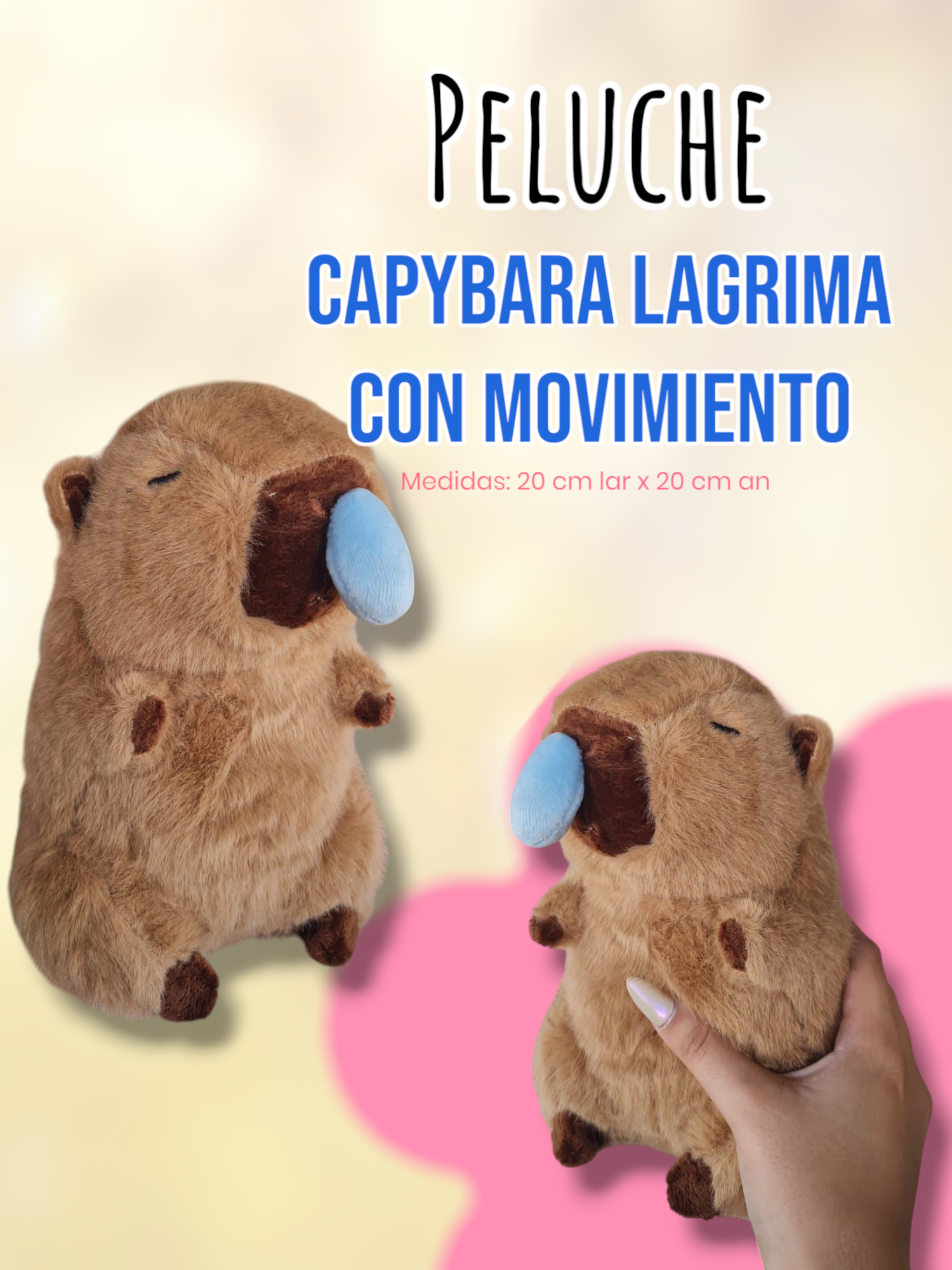 Peluche Capybara Lagrima Con Movimiento 20cm