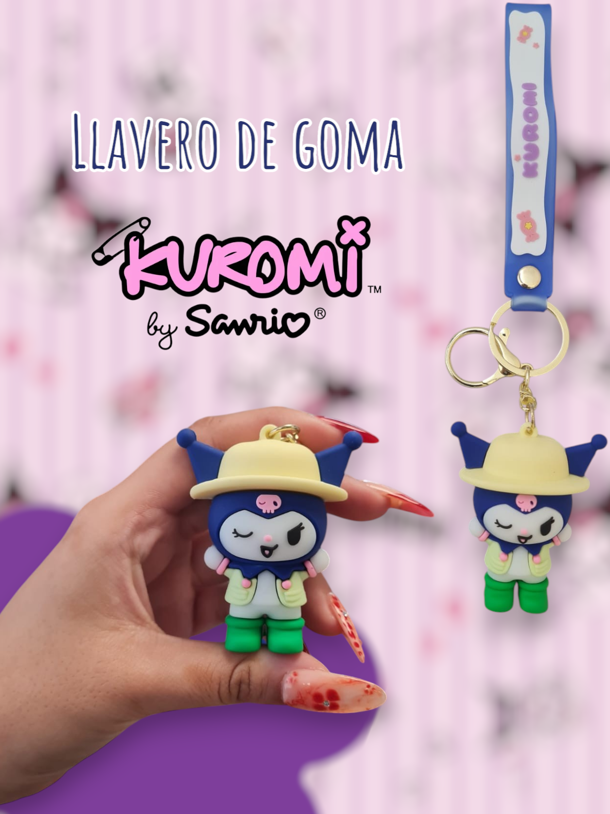 Llaveros Premium De Goma Kuromi Exploradora