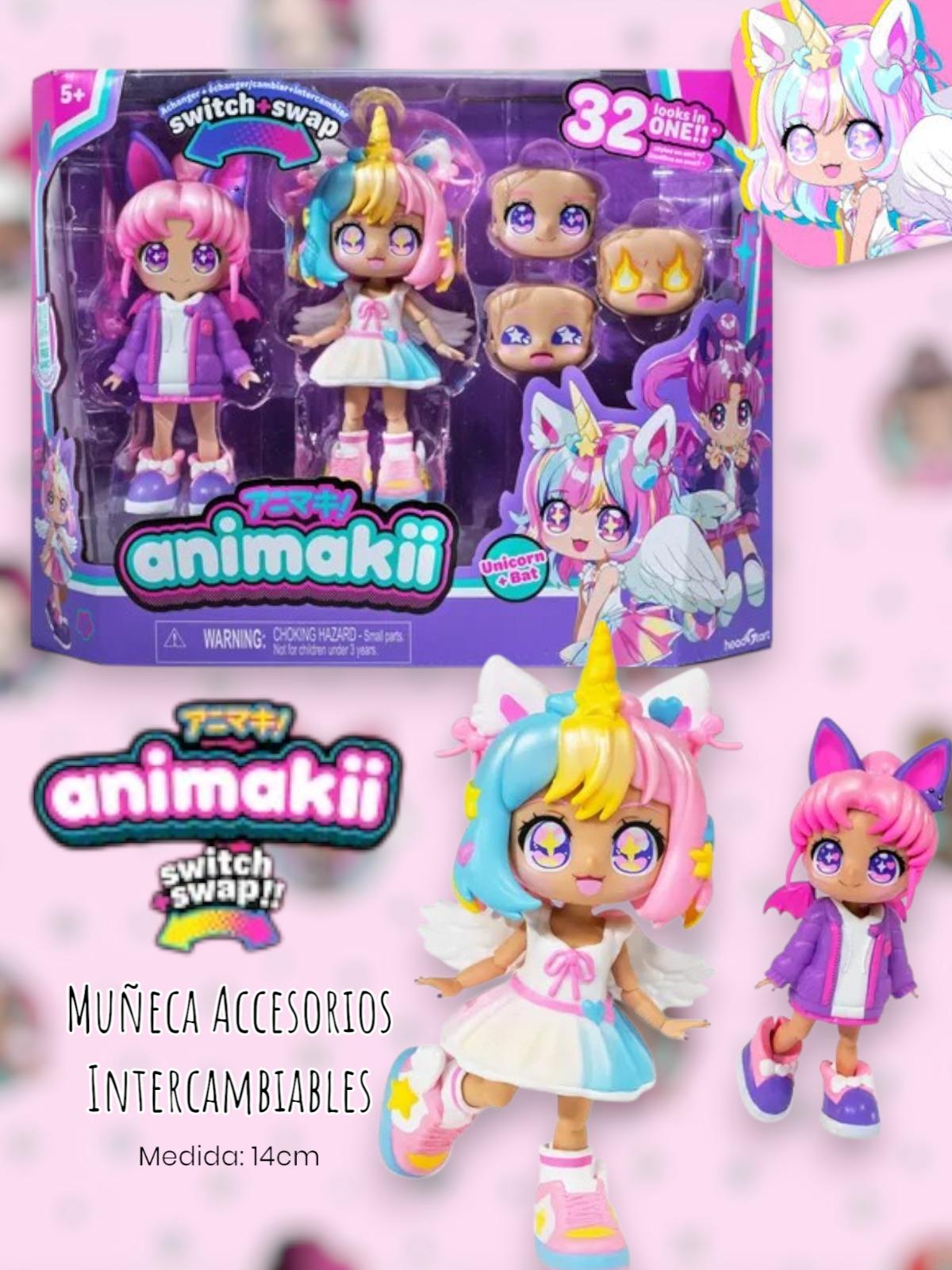 Animakii - Muñeca Accesorios Intercambiables 14cm - Switch & Swap 