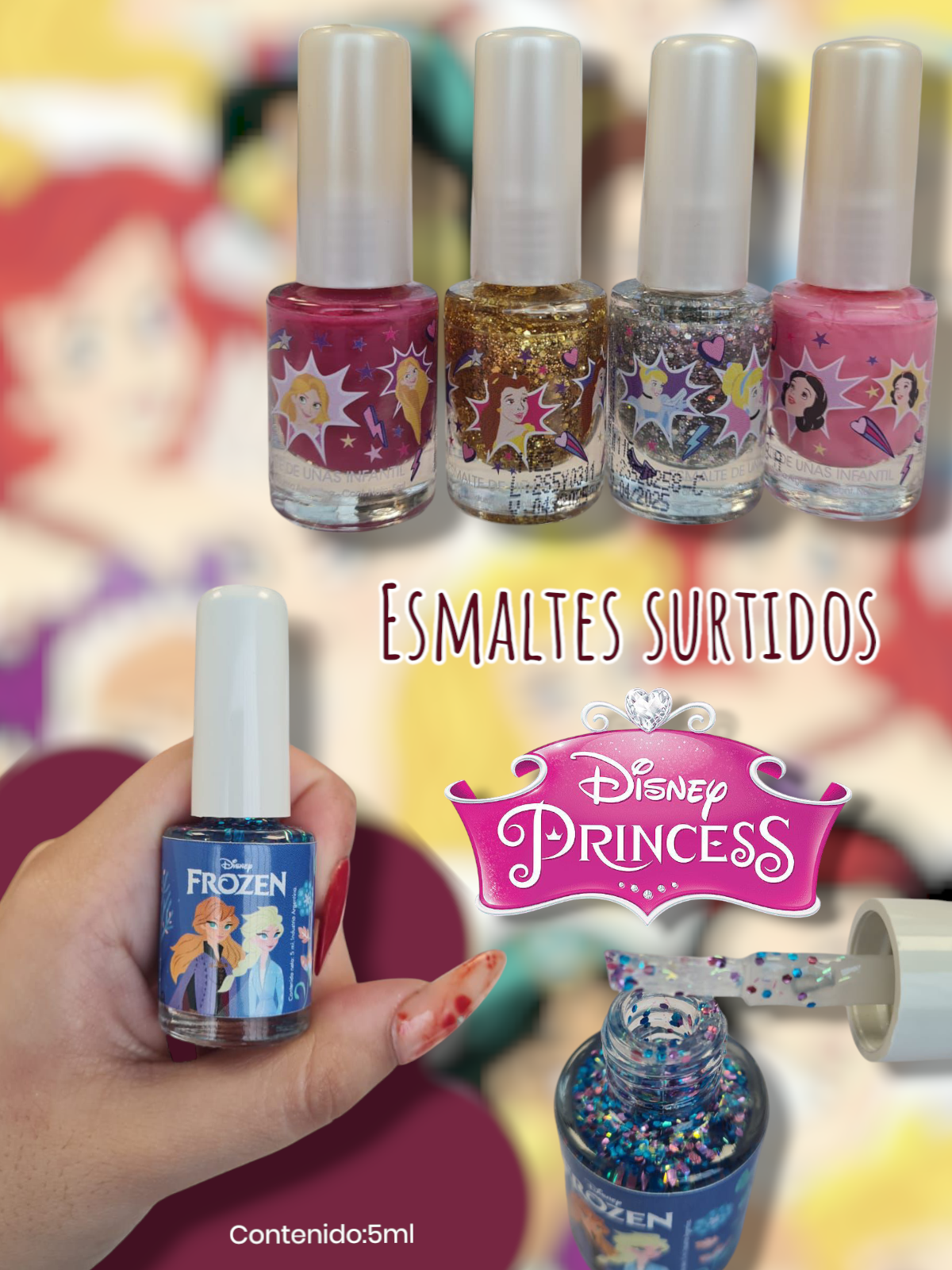 Esmaltes Infantiles Disney Princesas Surtido