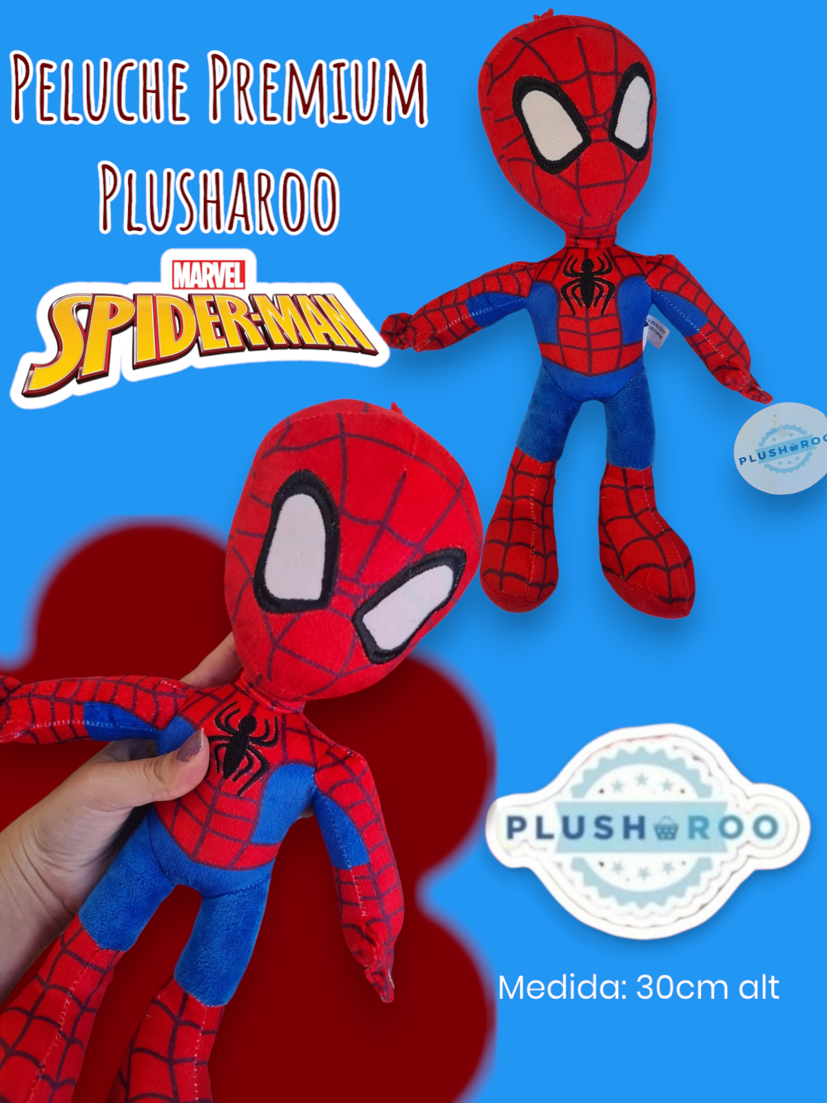 Peluche Premium PLUSHAROO Spiderman