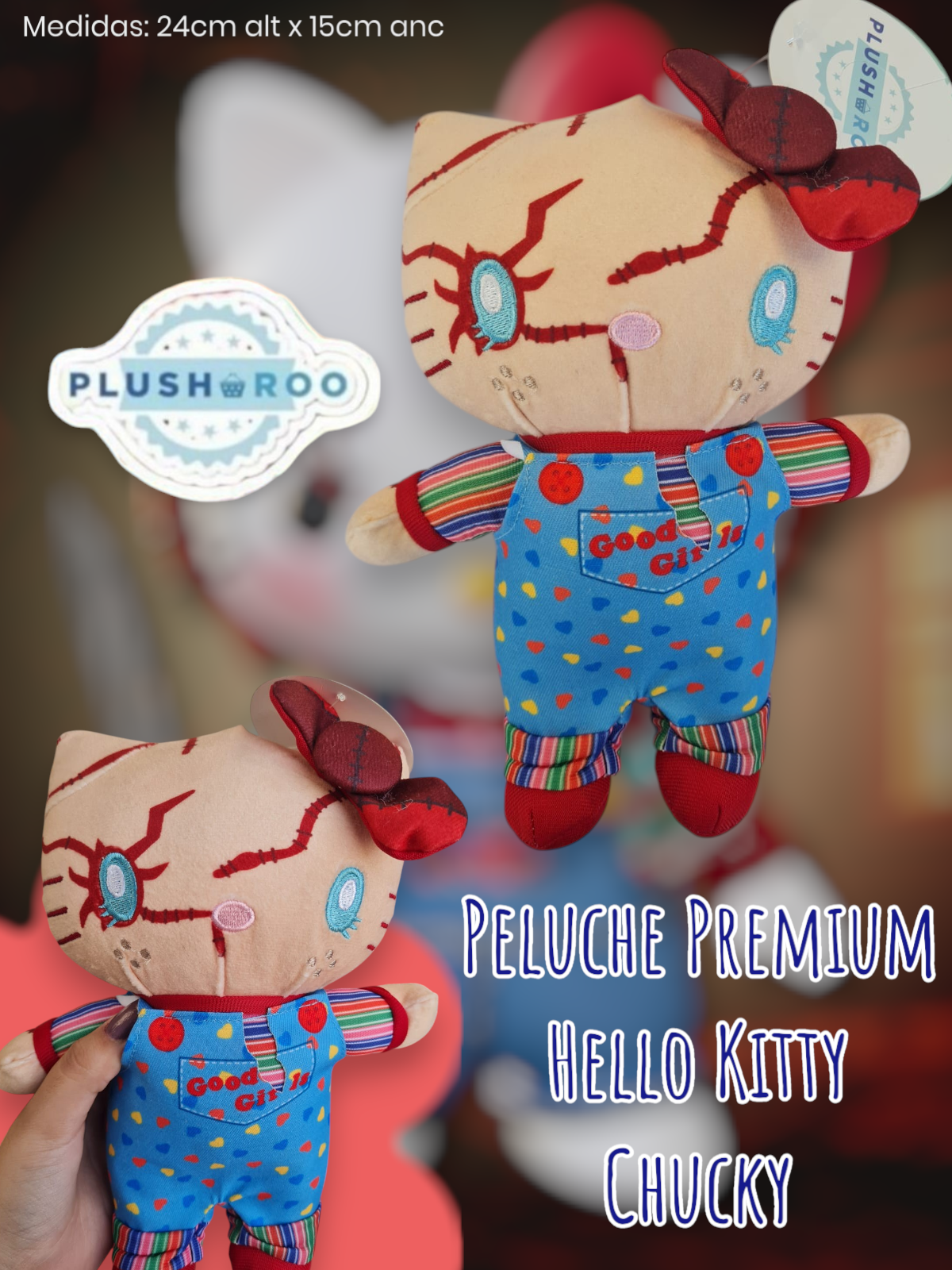 Peluche Premium PLUSHAROO Hello Kitty Chucky 