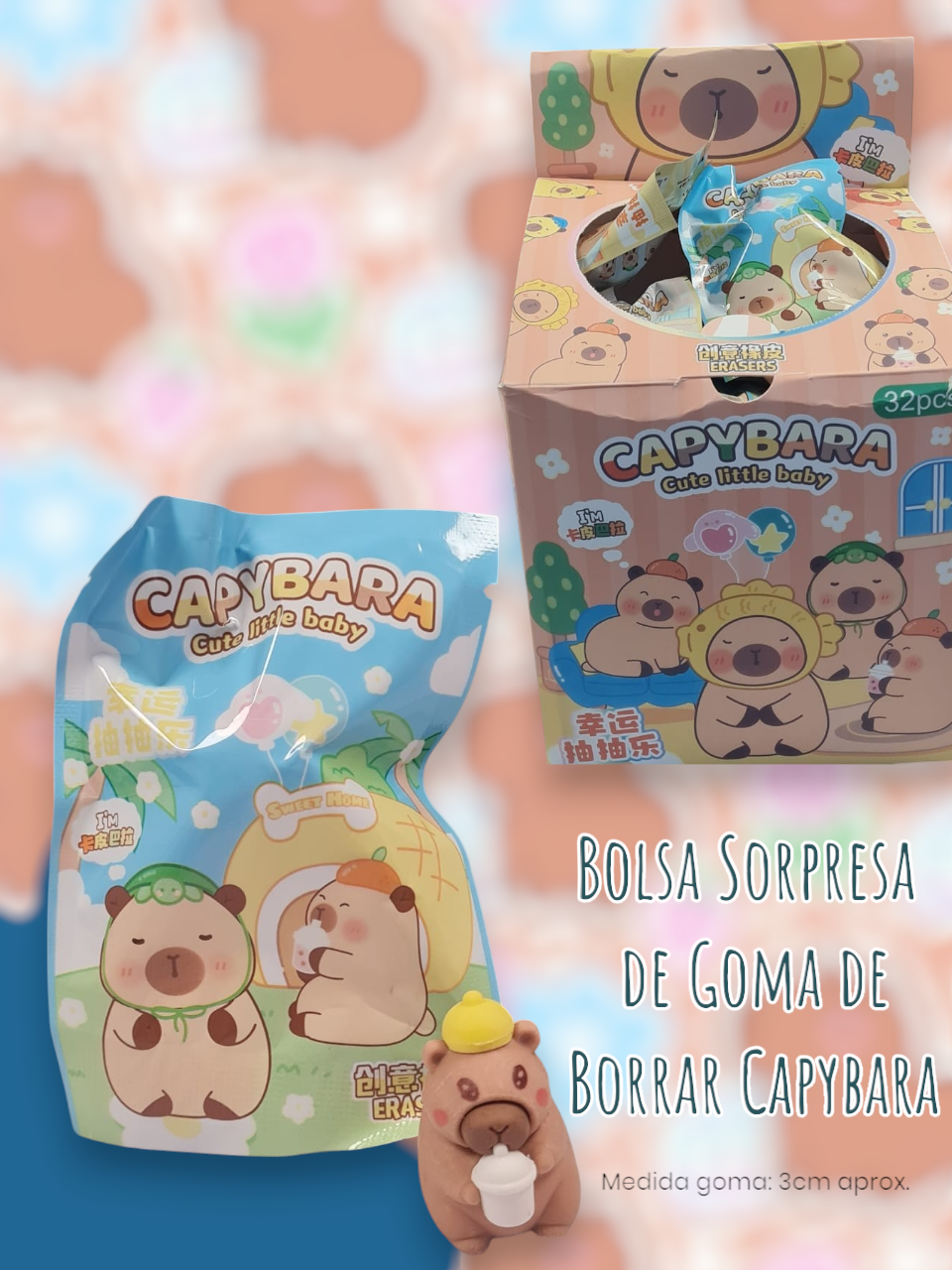Bolsa Sorpresa de Goma de Borrar Capybara