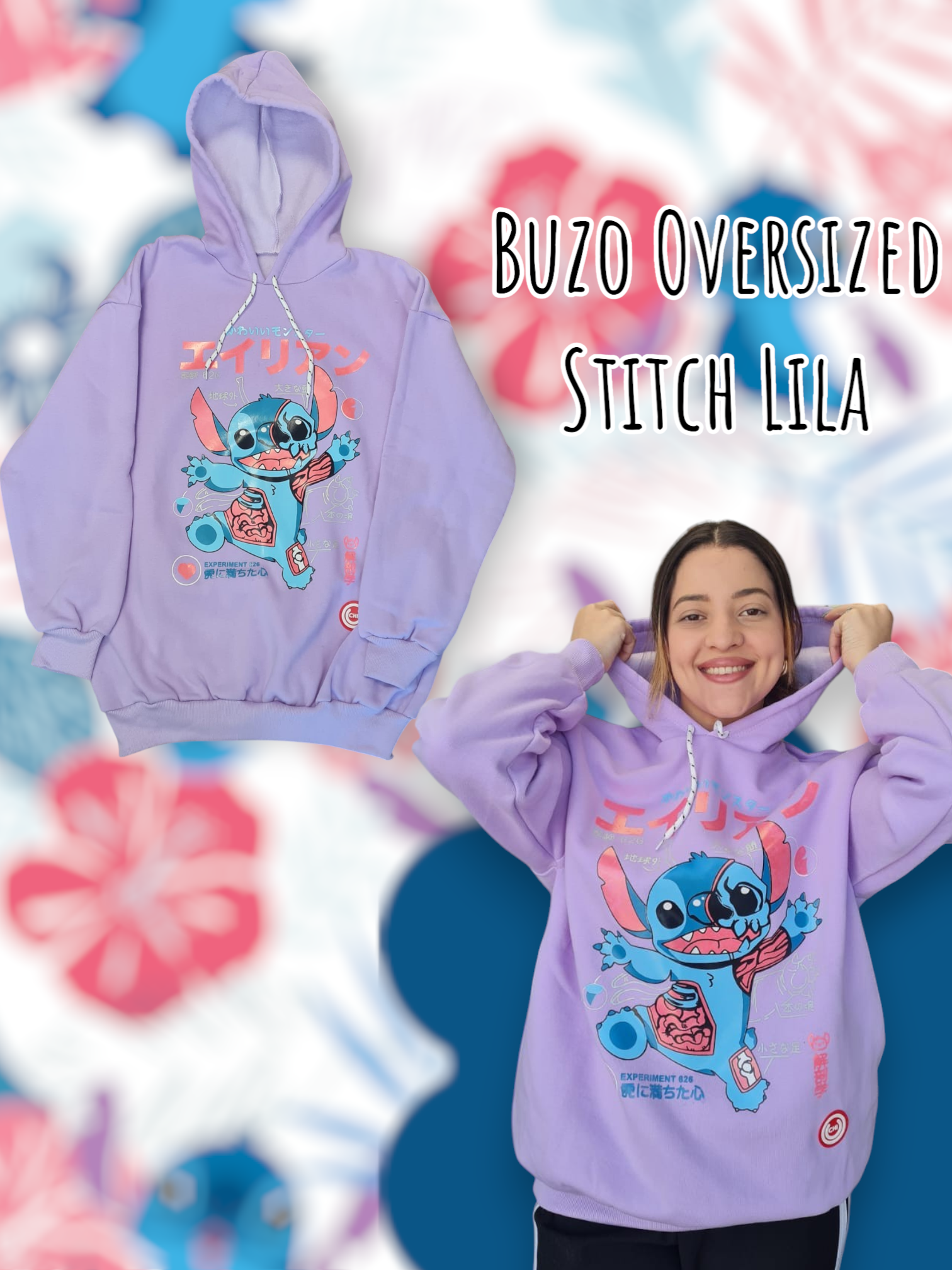Buzo Oversized Stitch Lila