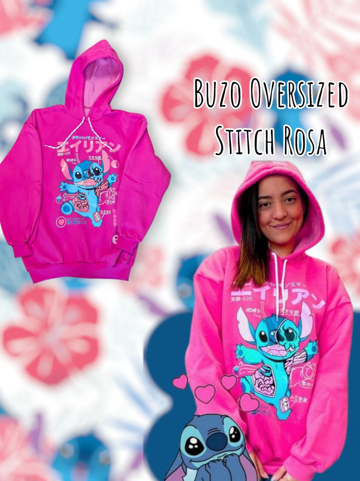 Buzo Oversized Stitch Rosa