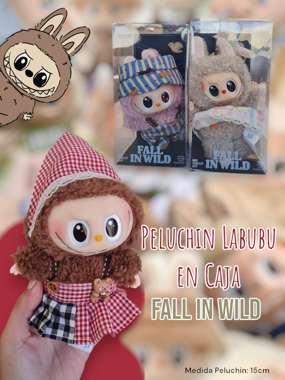 Labubu con ropa en Caja Fall In Wild 