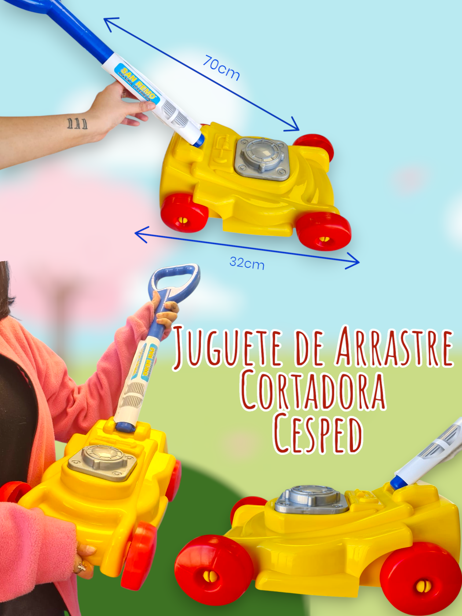 Juguete de Arrastre Cortadora Cesped