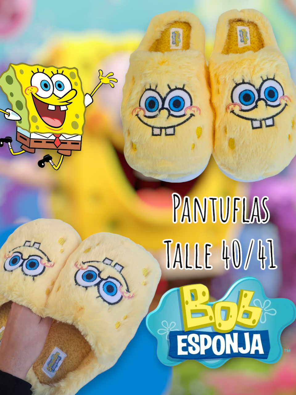 Pantuflas Bob Esponja Talle 40/41 