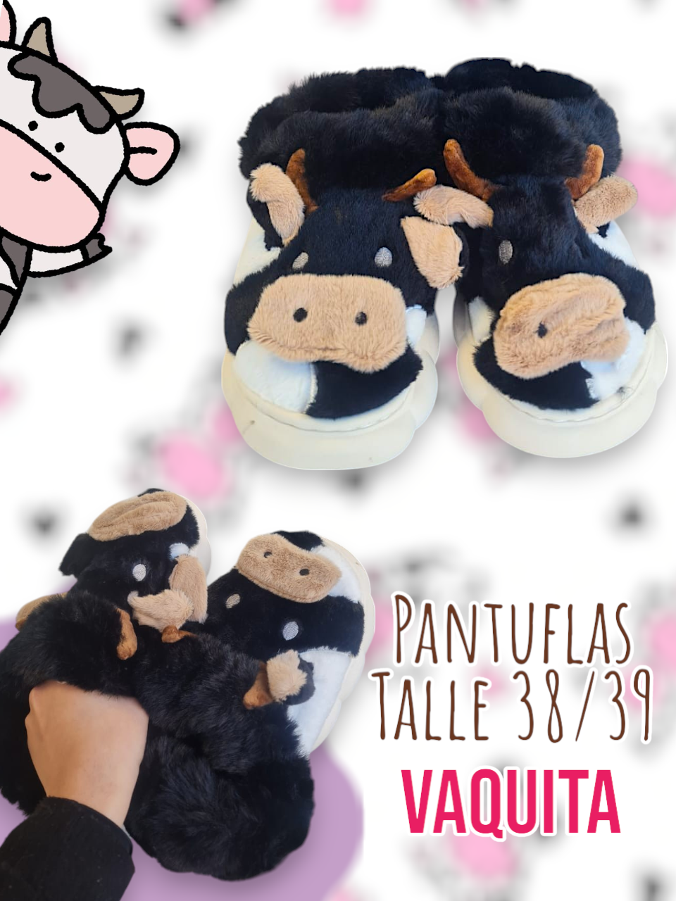 Pantuflas Vaquita Talle 38/39