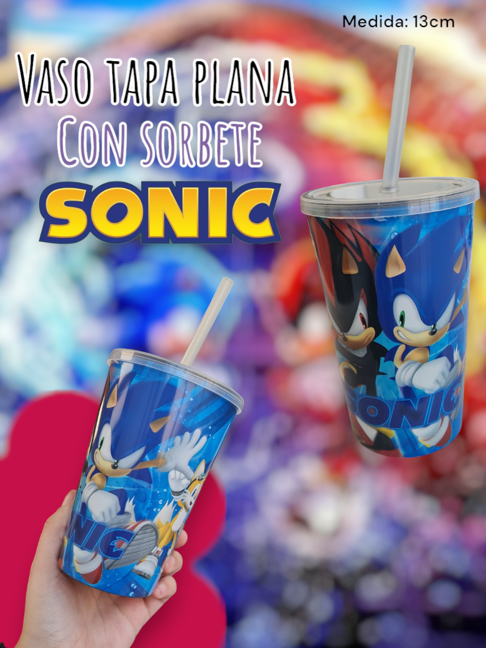 Vaso Tapa Plana Sonic 