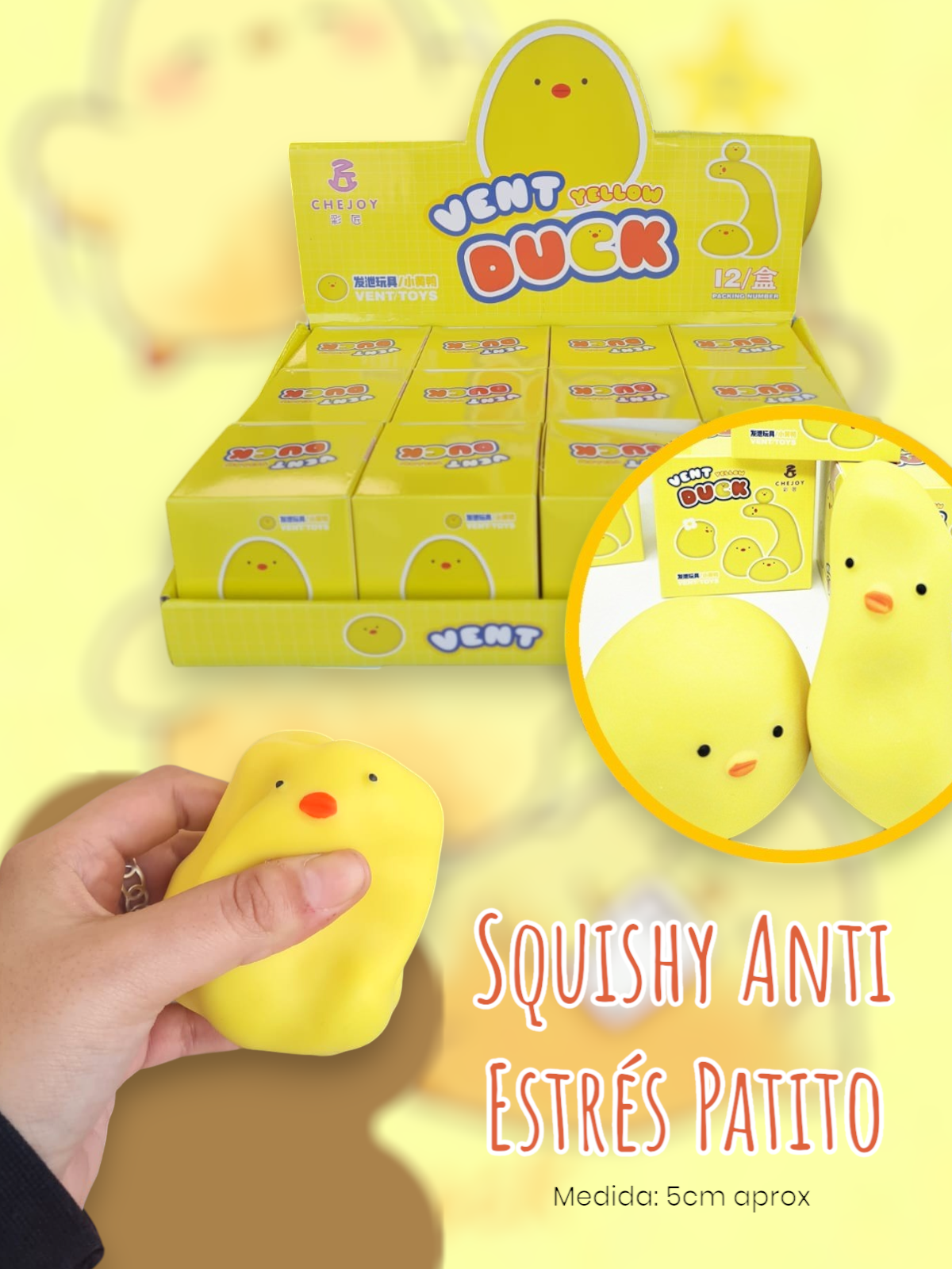 Squishy Anti STRESS Patito en caja individual