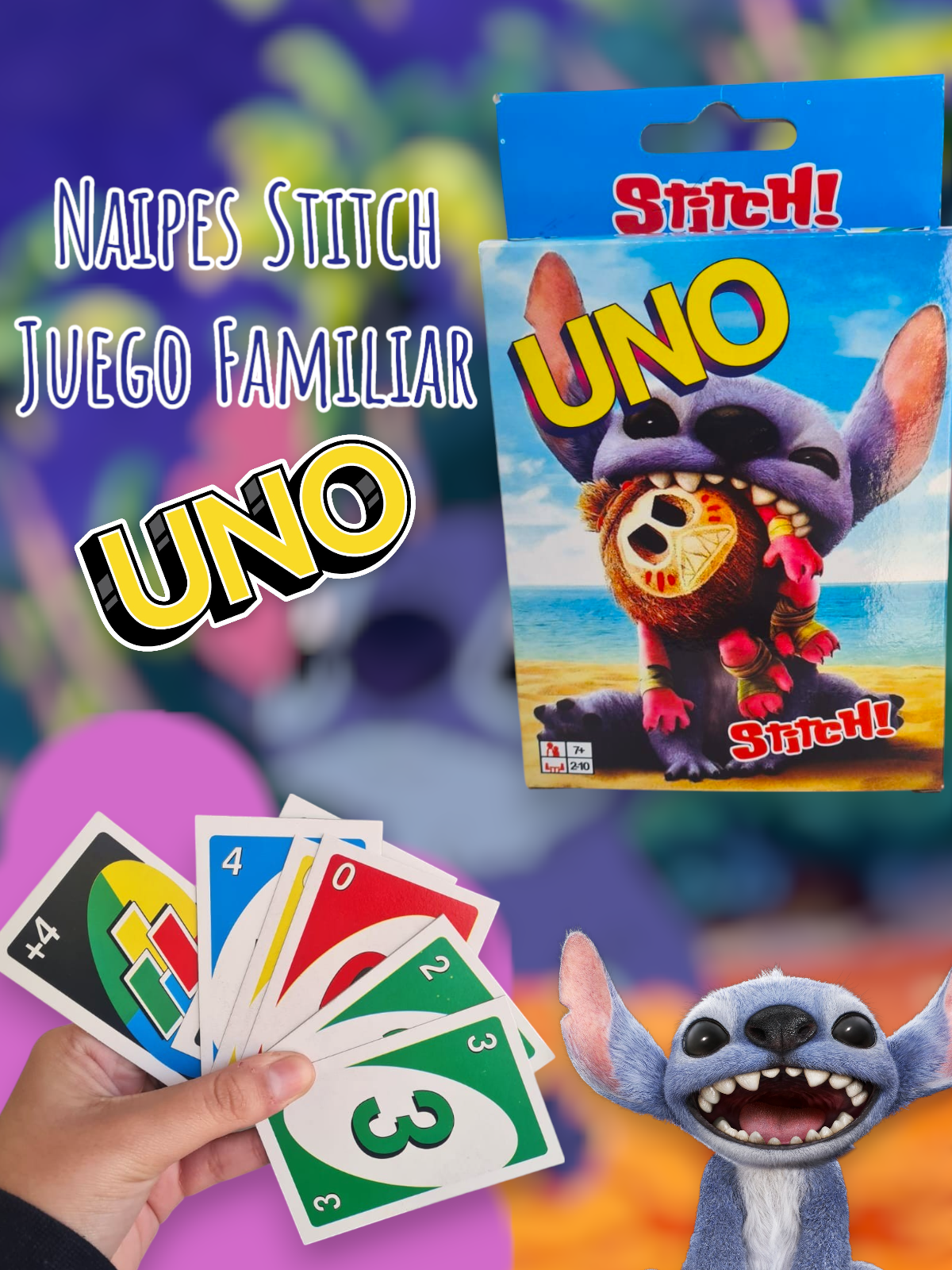 Naipes UNO Stitch Juego Familiar 
