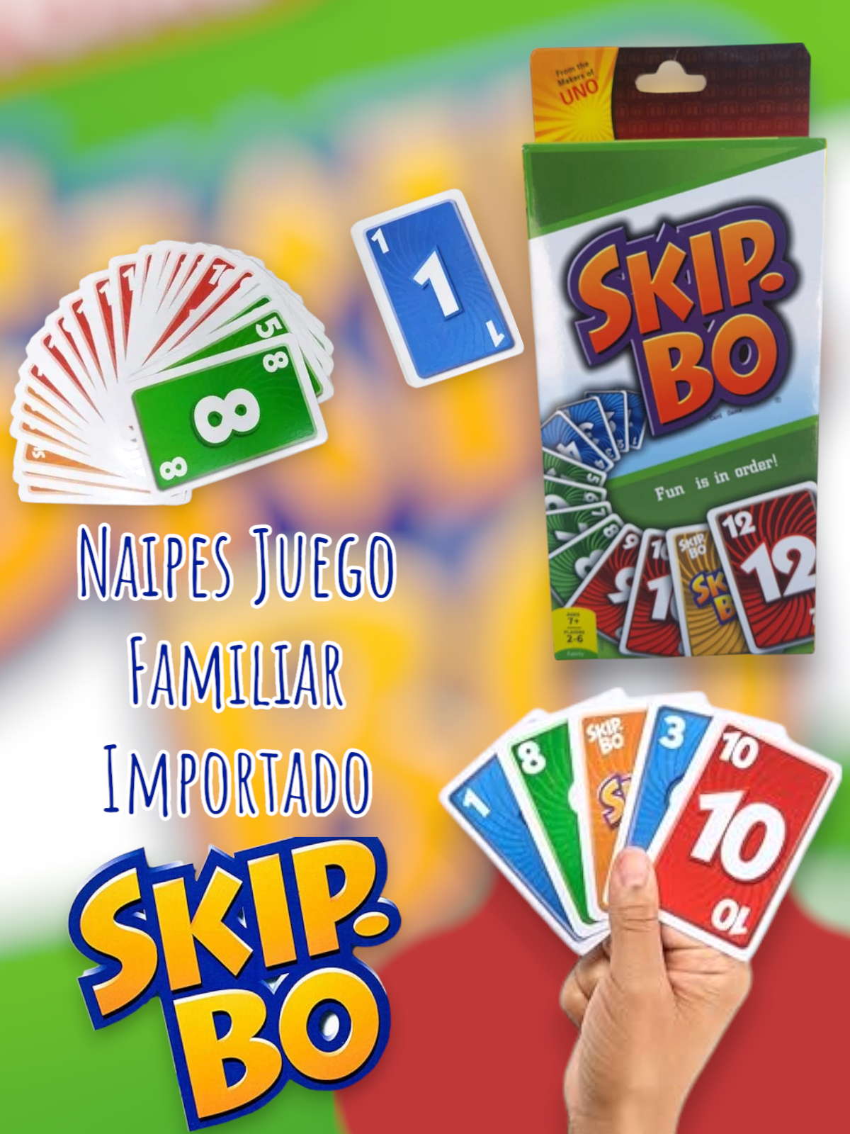 Naipes SKIP BO Juego Familiar Importado