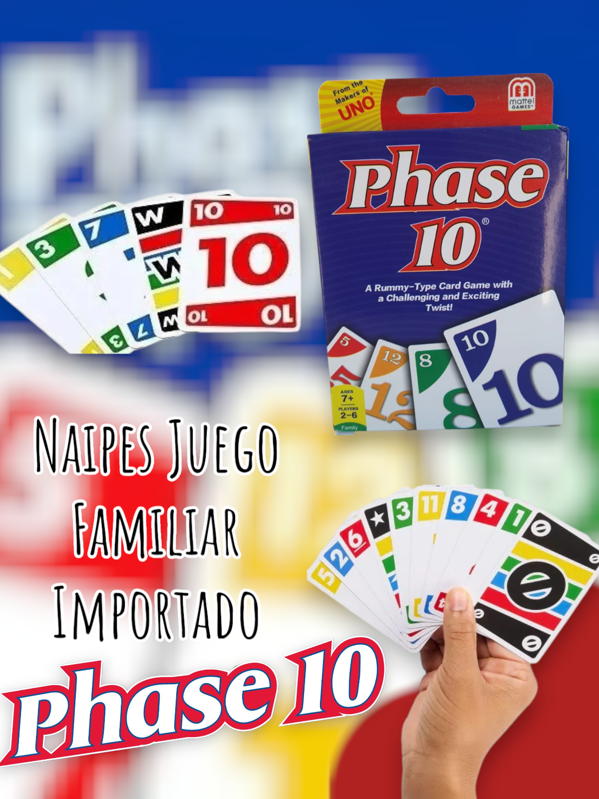 Naipes PHASE 10 Juego Familiar Importado 